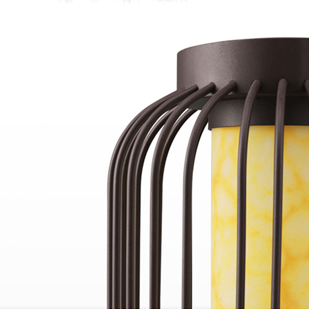 Ray Lantern Solar/Rechargeable Outdoor Floor Lamp, Brown