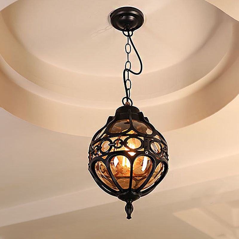 Silva Loft Sphere Vintage Farmhouse Rustic Pendant Light Black/Bronze Dining Room