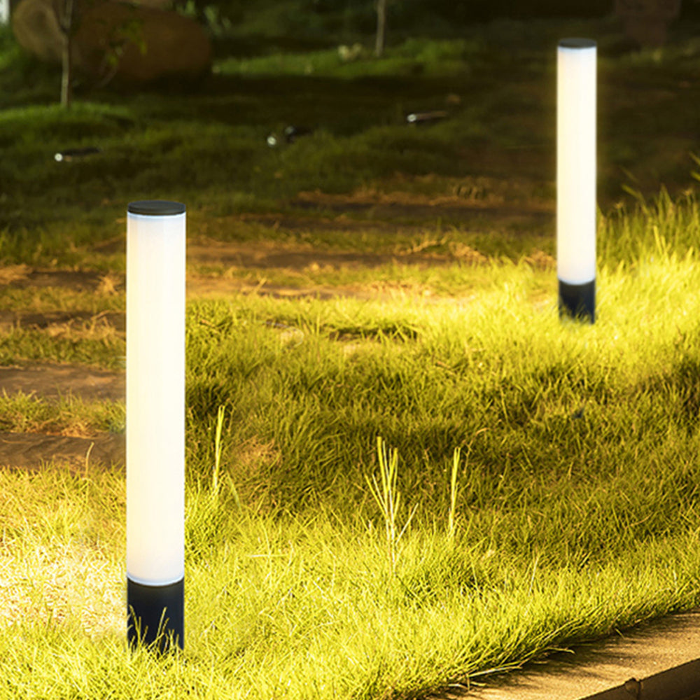 Ray Minimalist Cylindrical Acrylic Outdoor Ground Ligh, Black
