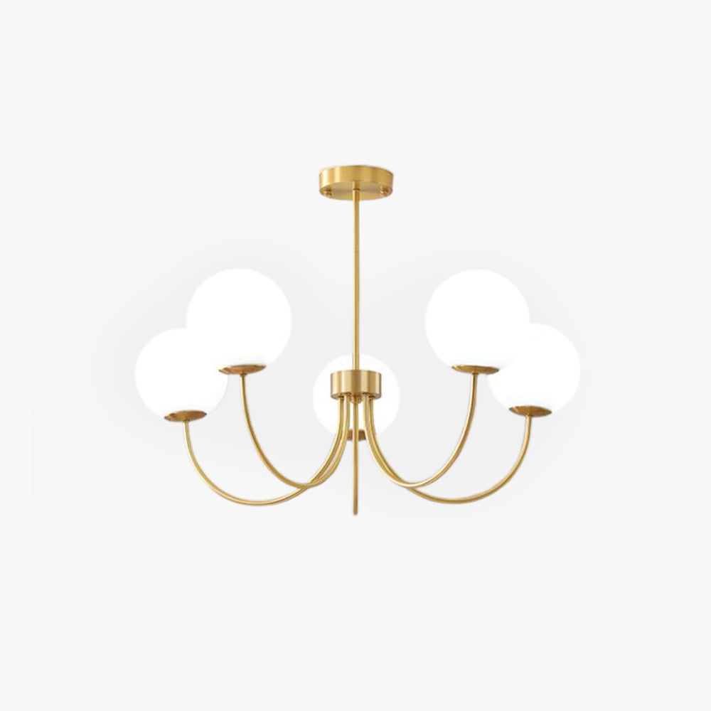 Valentina Modern Ball Bubble Metal/Glass Chandelier, Gold