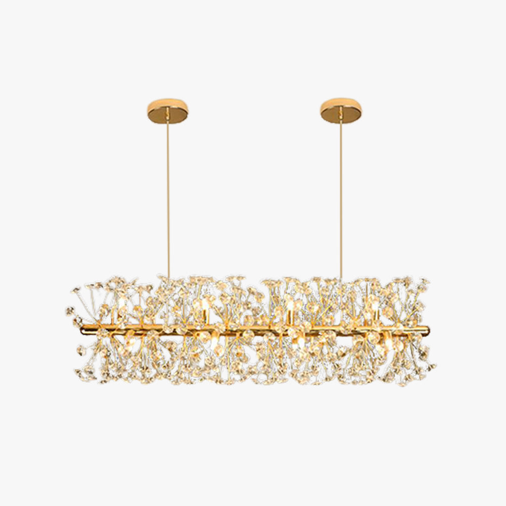 Arisha Luxury Lineal/Flower Chandelier, Gold, Metal/Crystal