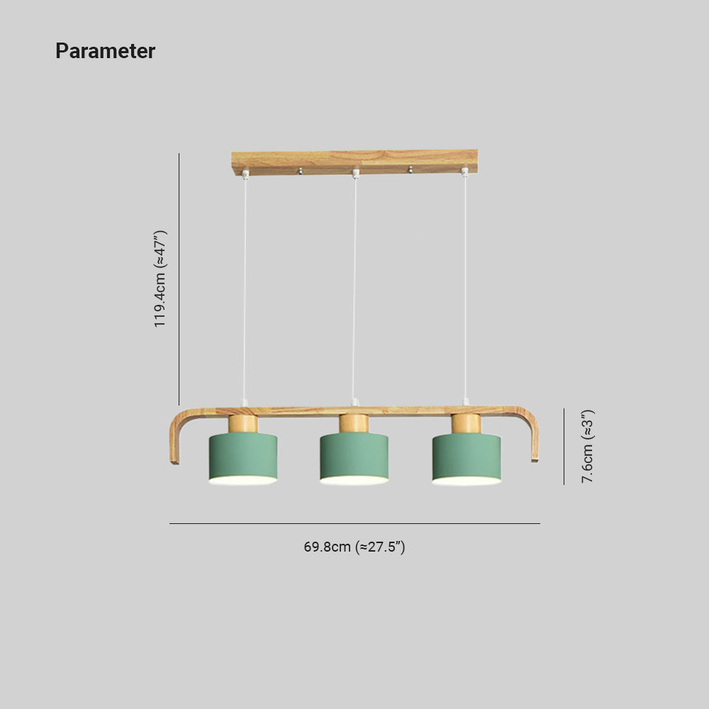 Valentina Pendant Light Cylinder Nordic, Bamboo, White/Green/Gray, Bedroom