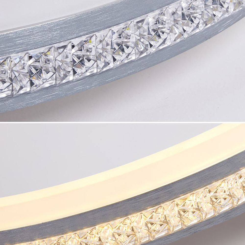 Arisha Modern Ring Metal/Acrylic Flush Mount Ceiling Lights, Silver