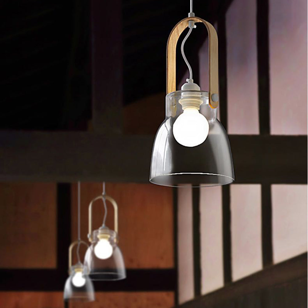 Valentina Minimalist Bowl Shaped Glass Pendant Light, Clear