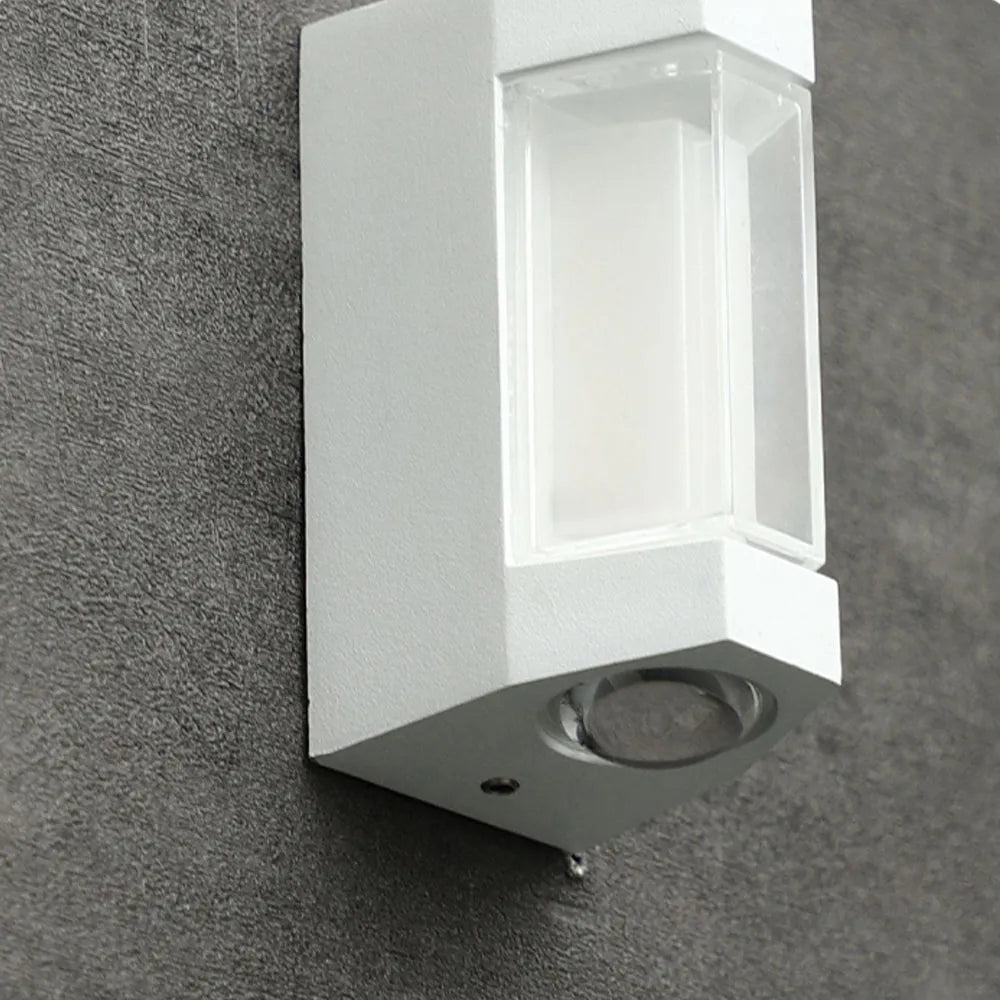Ray Nordic Up Down Acrylic Outdoor Wall Lamp, White/Black