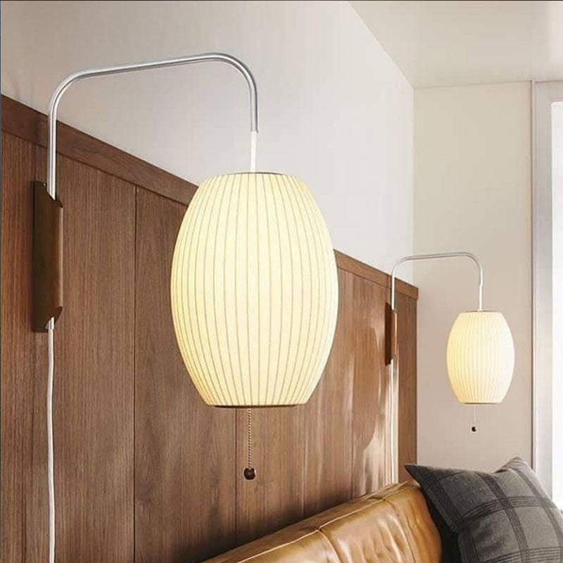 Ritta  Indoor Wall Lamp   Wood Living Room Modern Fabric  Round