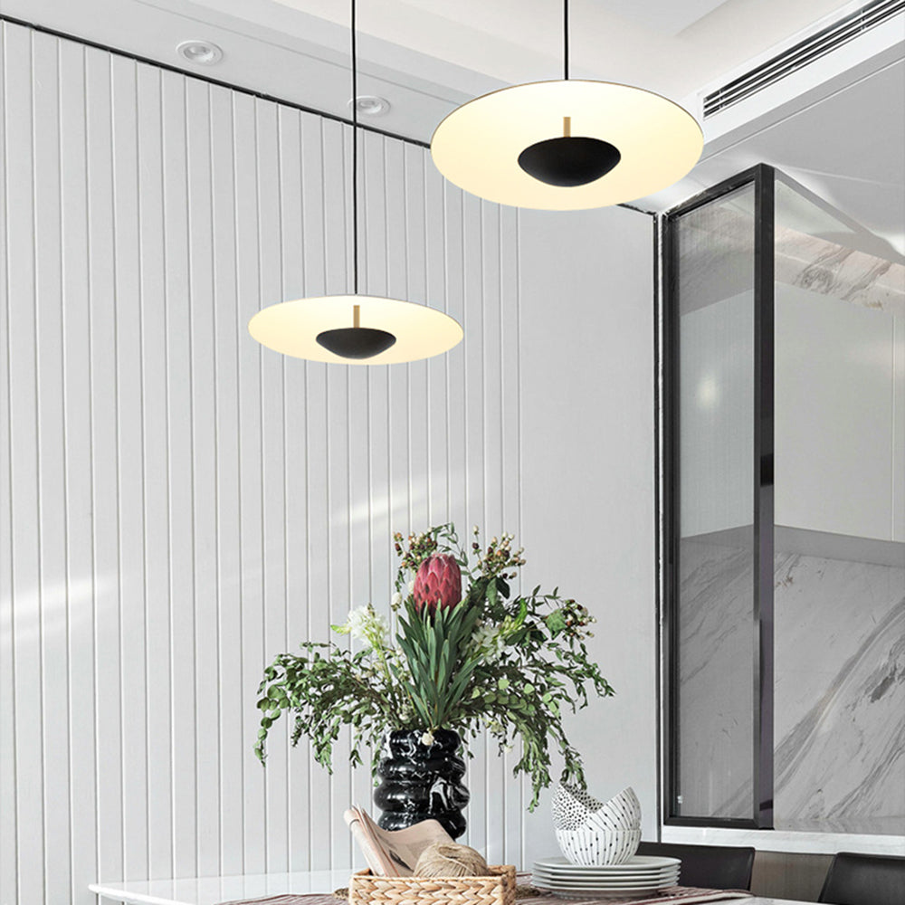 Muto Nordic LED Frisbee Pendant Light Wood & Brown