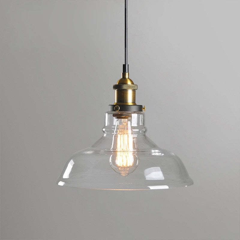 Valentina Industrial Glass Pendant Light Clear/Amber/Smoke Grey