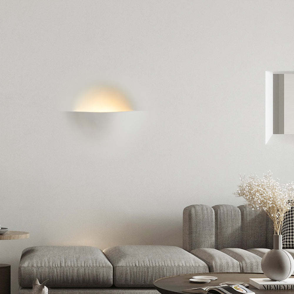 Aria Modern Recessed Metal/Plaster LED Wall Lamp, White