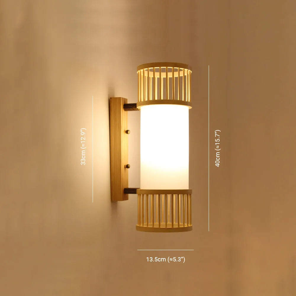 Ritta Wall Lamp Rustic, Muto Rattan Weaving LED, Hallway Wall Sconce
