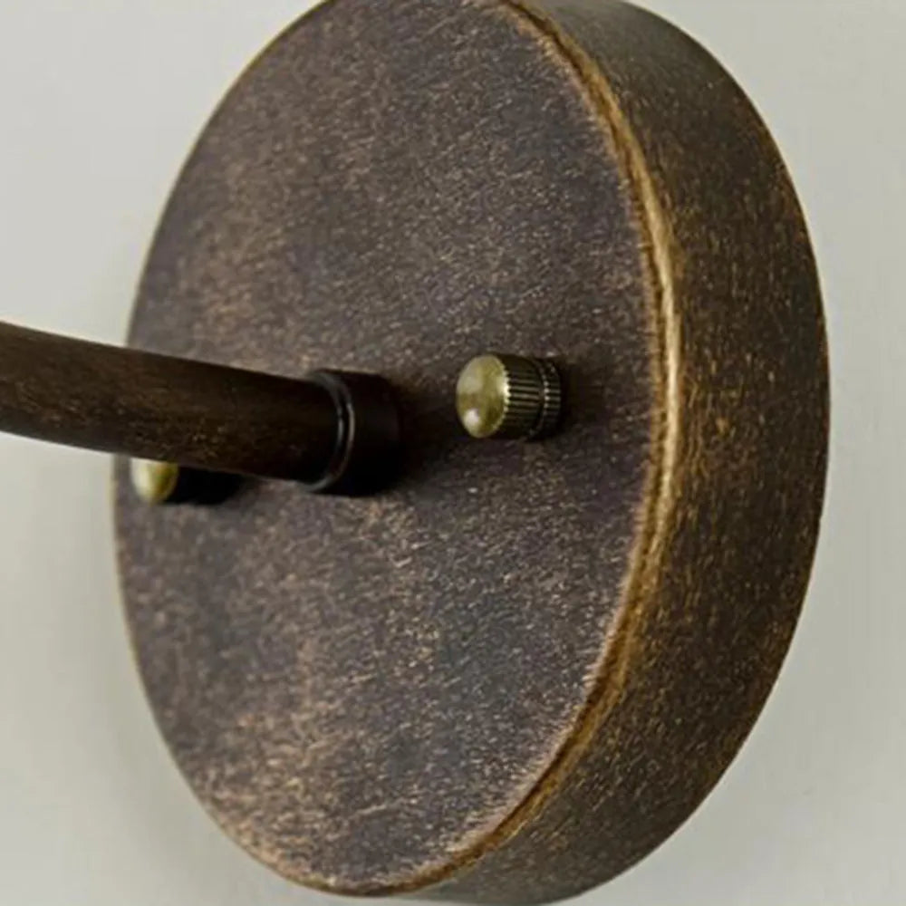 Ray Rustic Bowl Shaped Metal Wall Lamp, Antique Brass