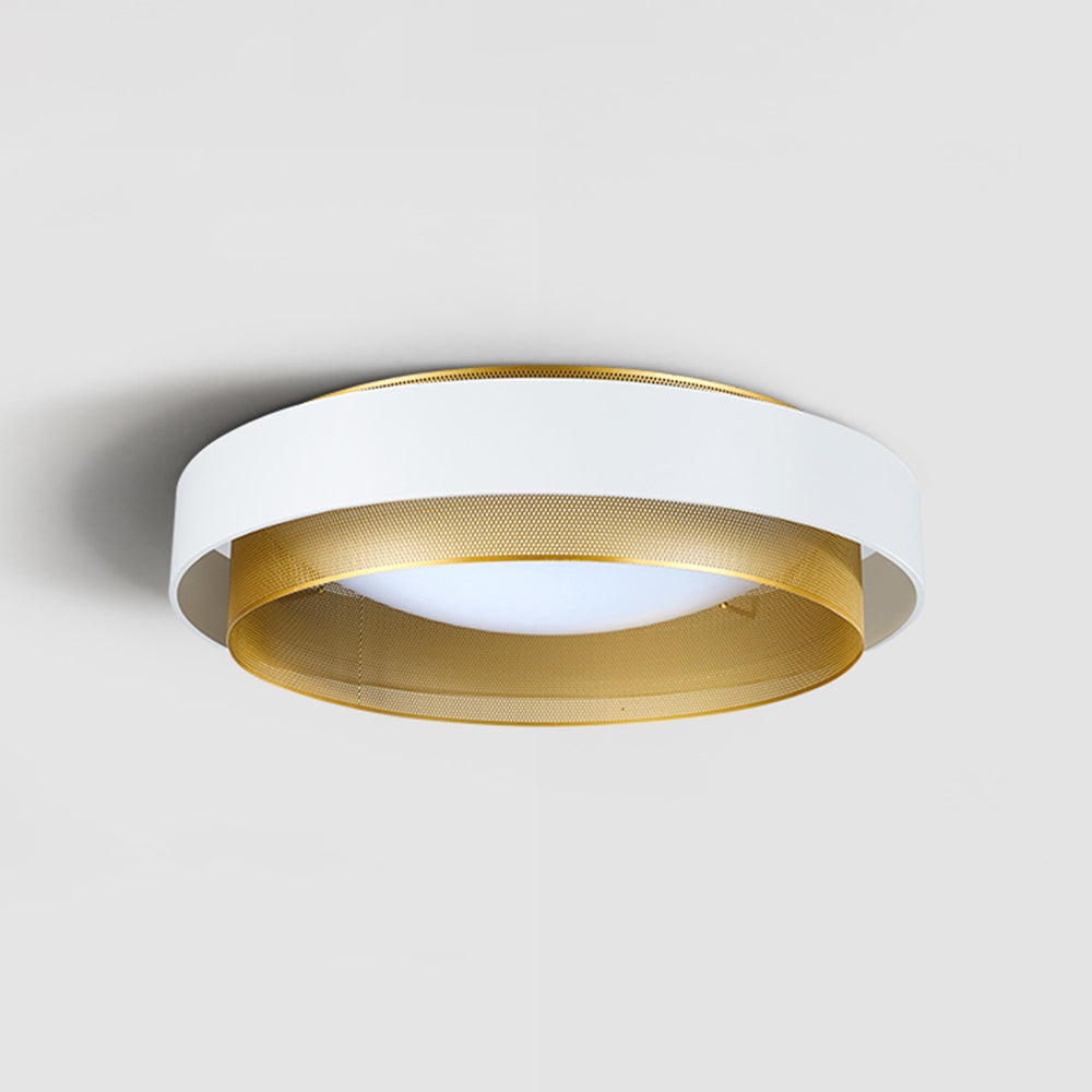 Arisha Modern Ring Metal/Acrylic Flush Mount Ceiling Light, White/Black