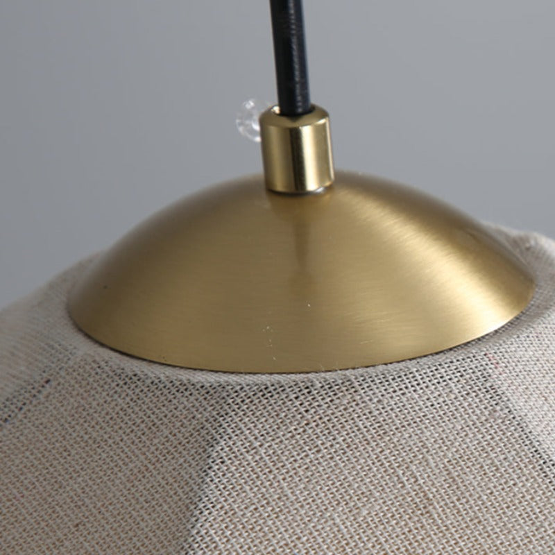 Ritta Boho Decorative LED Pendant Light Yellow Fabric Bedroom Restaurant