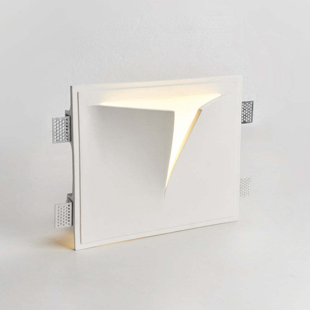 Aria Modern Recessed Metal/Plaster LED Wall Lamp, White