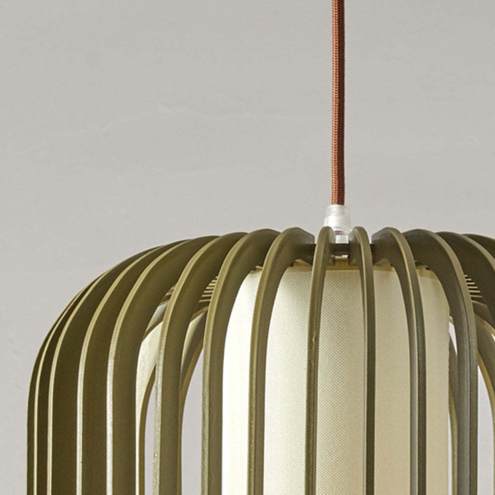 Muto Modern Birdcage Wood Pendant Light