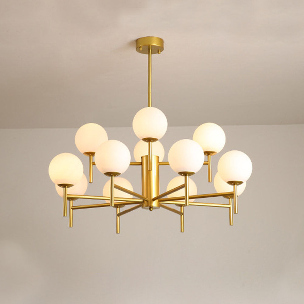 Silva Modern Globe Bubble Metal/Glass Pendant Light, Gold/Black