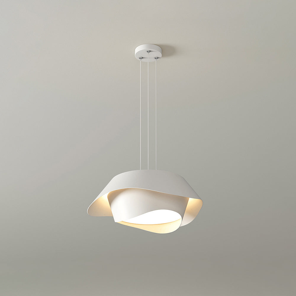 Arisha Art Deco Flower Shape Pendant Light, White
