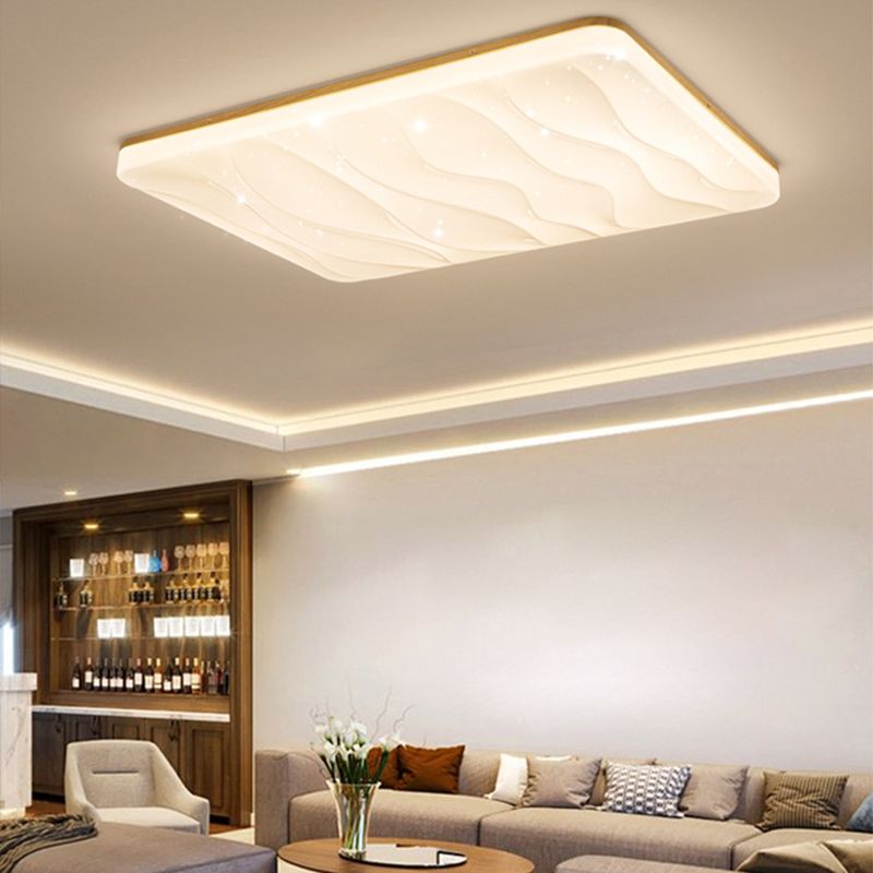 Muto LED Geometric Flush Mount Ceiling Light, White