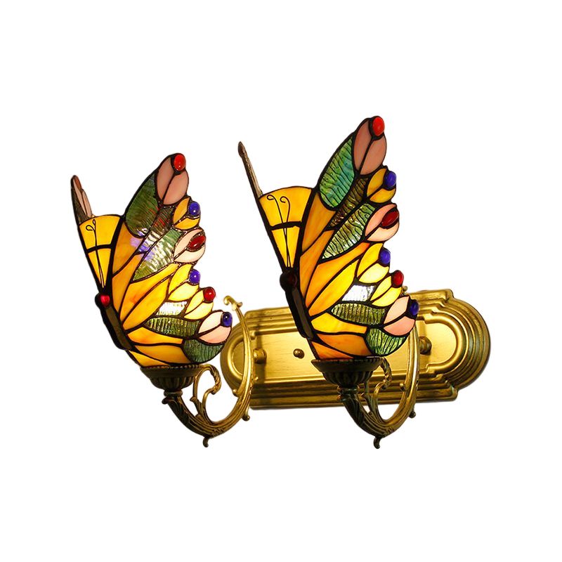 Arisha Artistic Butterfly Metal/Glass Lamps Wall, Red/Blue/Multi-Color/Light Blue