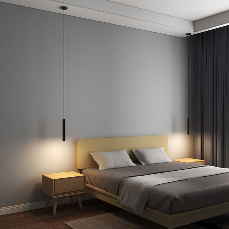 Arisha Minimalist Metal Linear Pendant Light, Black