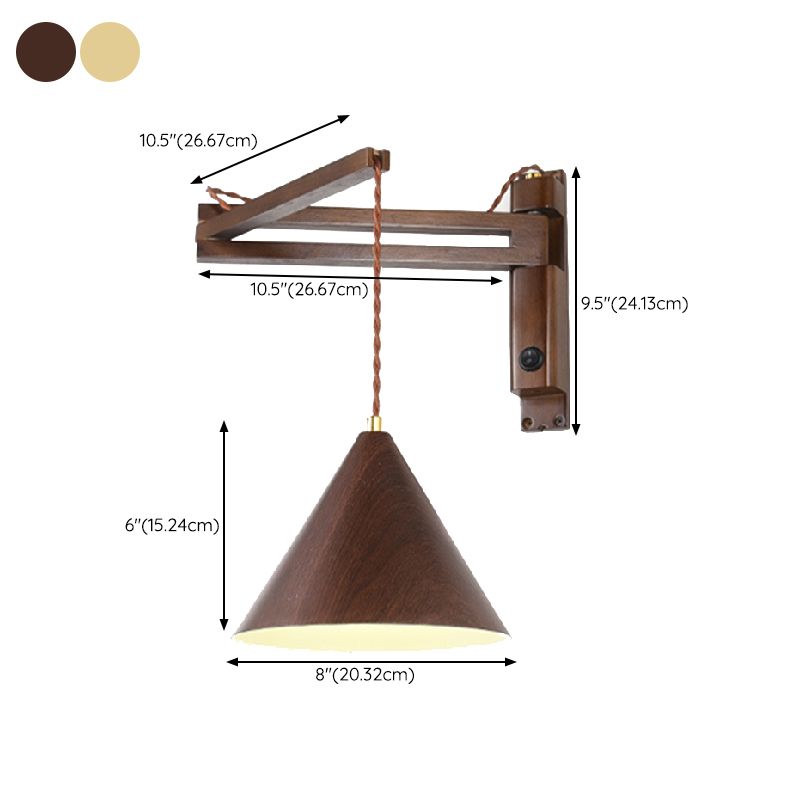 Muto Adjustable Wall Lamp, Wood/Metal, 2 Color, Living Room