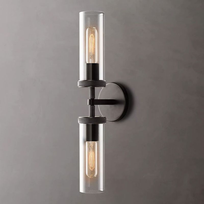 Arisha Modern Cylindrical Metal Led Wall Lamp, Black/Copper