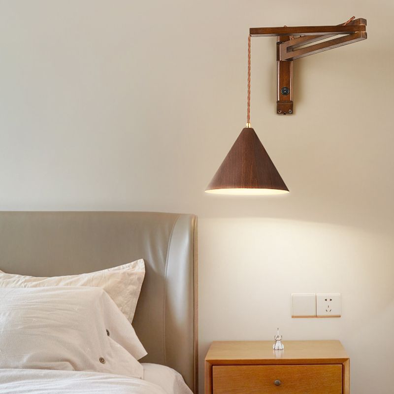 Muto Adjustable Wall Lamp, Wood/Metal, 2 Color, Living Room