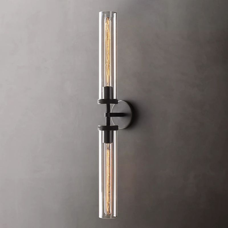 Arisha Modern Cylindrical Metal Led Wall Lamp, Black/Copper