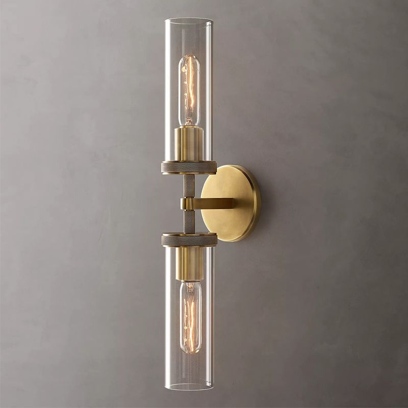 Arisha Modern Cylindrical Metal Led Wall Lamp, Black/Copper