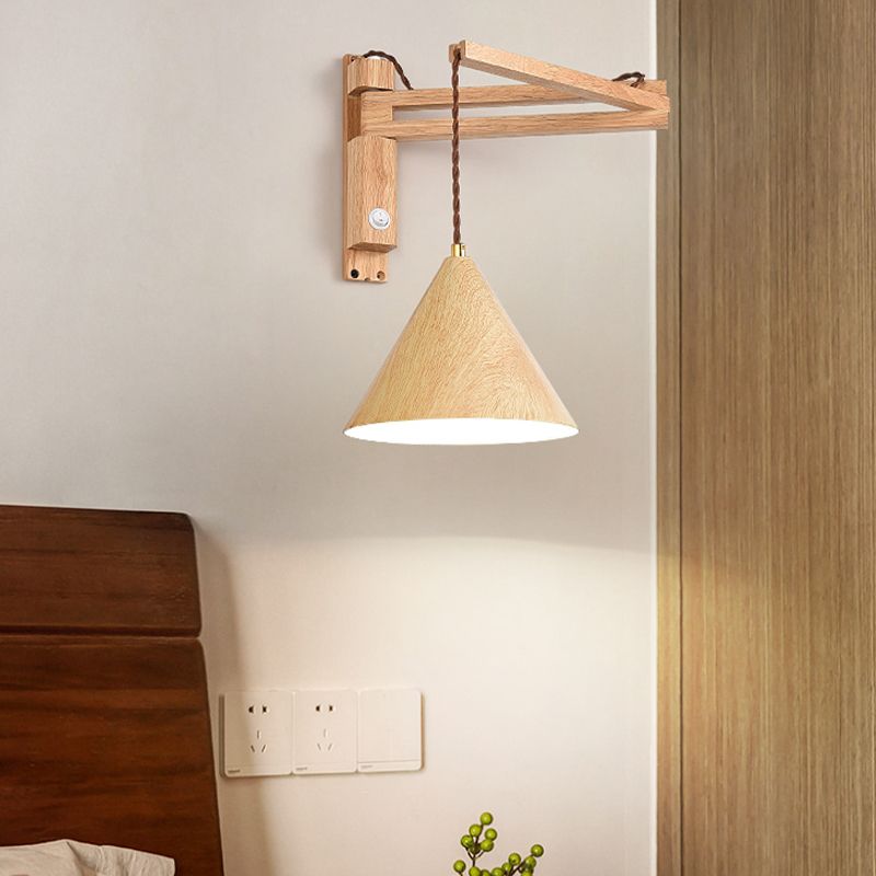 Muto Adjustable Wall Lamp, Wood/Metal, 2 Color, Living Room