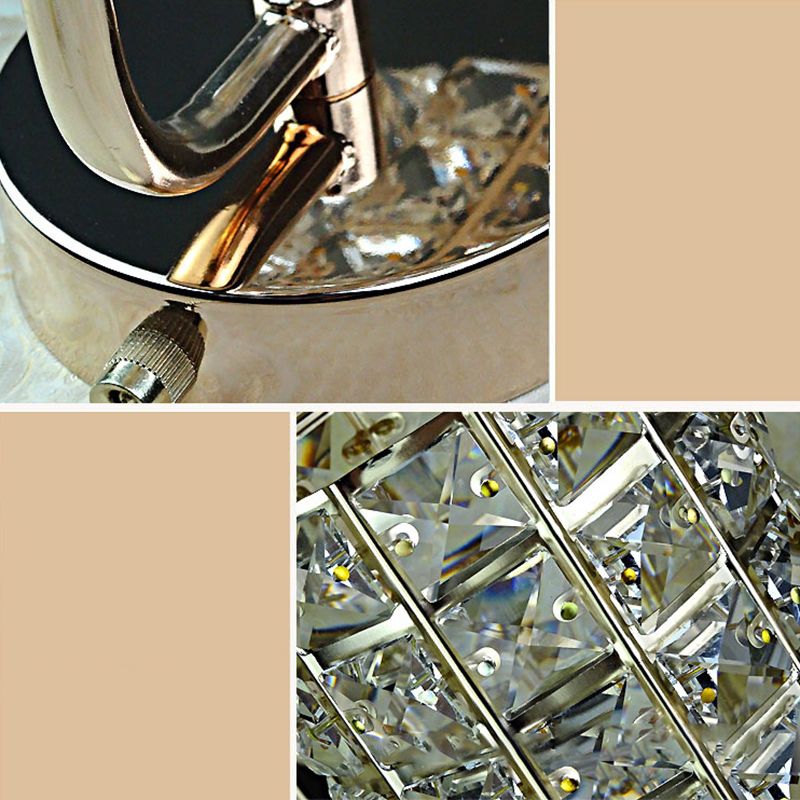 Kristy Vintage Cylinder Metal Bedside Wall Lamp, Gold/Chrome