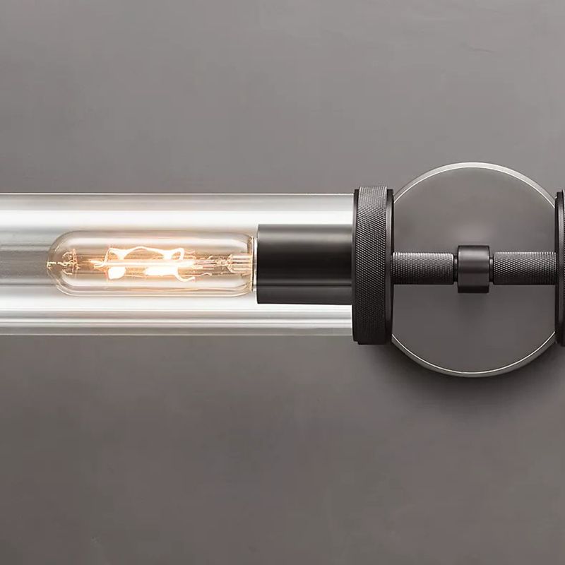 Arisha Modern Cylindrical Metal Led Wall Lamp, Black/Copper