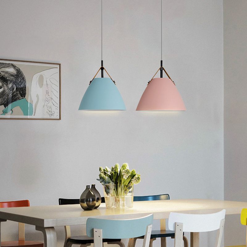 Valentina Modern Frisbee Shaped Metal Pendant Light, Black/White