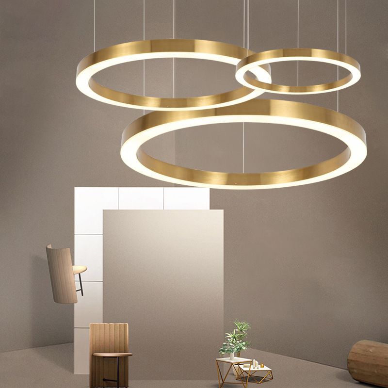 Arisha Modern Ring Metal Pendant Light, Gold