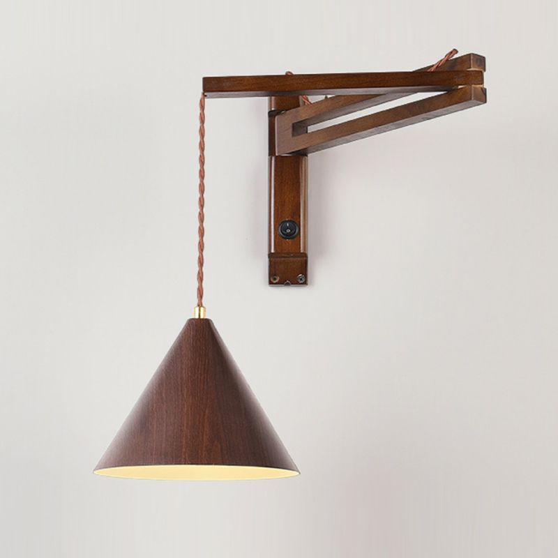 Muto Adjustable Wall Lamp, Wood/Metal, 2 Color, Living Room