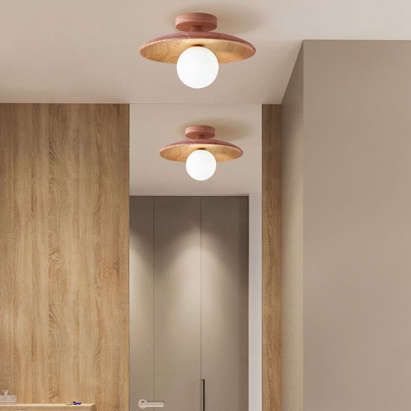 Muto Flush Mount Ceiling Light Natural/Walnut