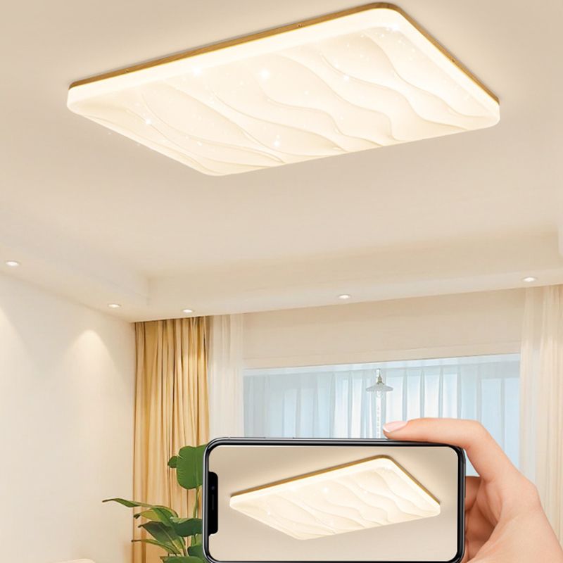 Muto LED Geometric Flush Mount Ceiling Light, White