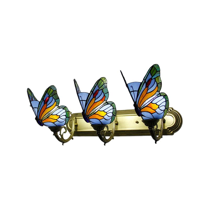 Arisha Artistic Butterfly Metal/Glass Lamps Wall, Red/Blue/Multi-Color/Light Blue
