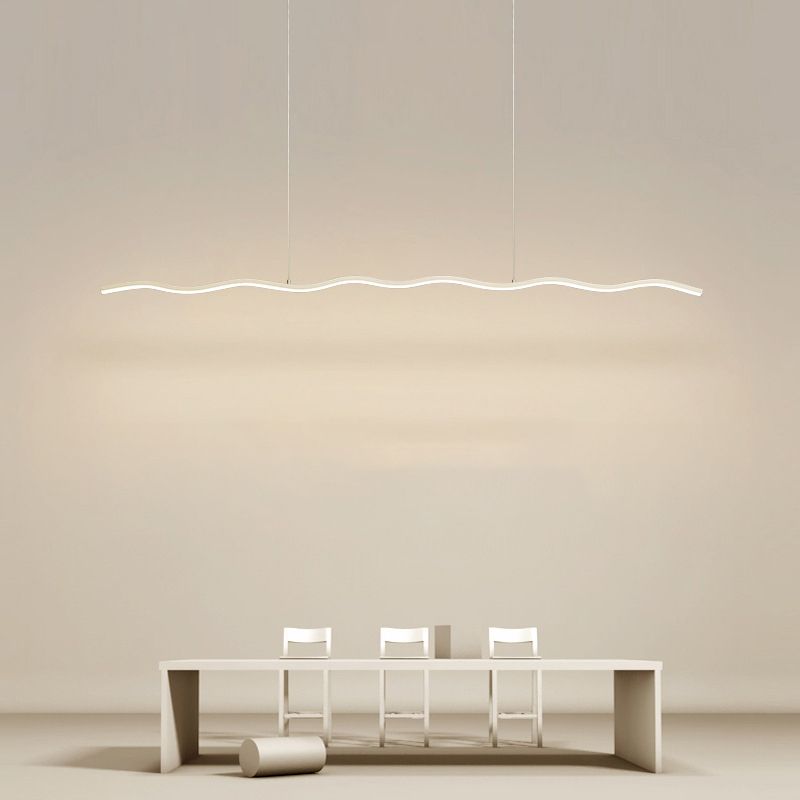 Arisha Wave Linear Pendant Light, Black/White