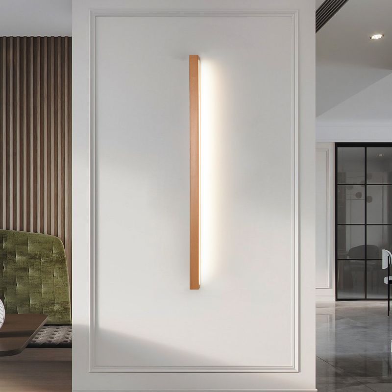 Muto Linear Mirror Wooden Front Vanity Wall Lamp