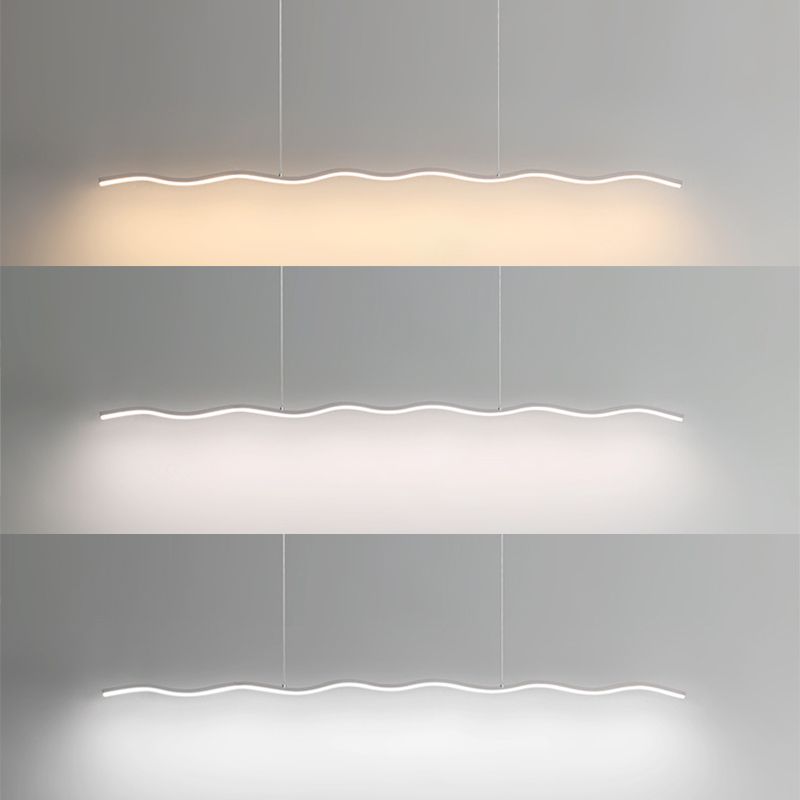 Arisha Wave Linear Pendant Light, Black/White