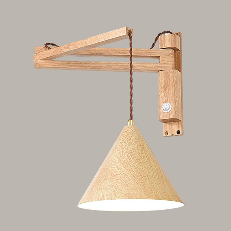 Muto Adjustable Wall Lamp, Wood/Metal, 2 Color, Living Room