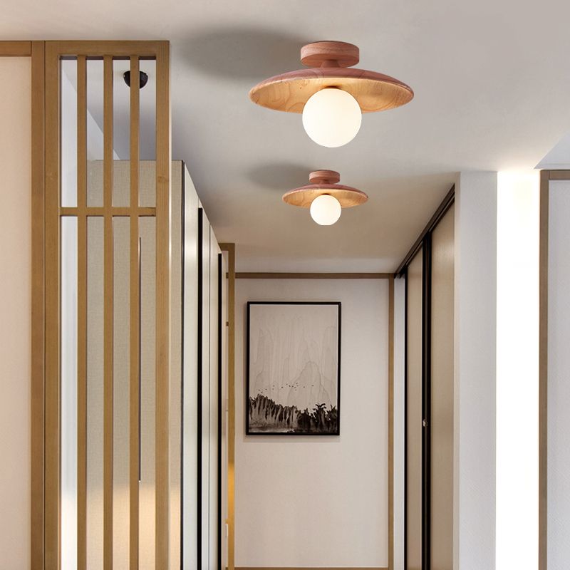 Muto Flush Mount Ceiling Light Natural/Walnut