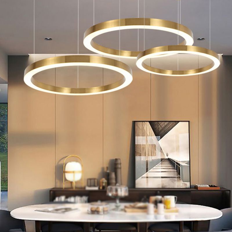 Arisha Modern Ring Metal Pendant Light, Gold
