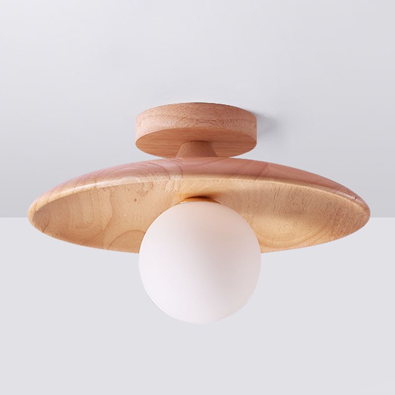 Muto Flush Mount Ceiling Light Natural/Walnut