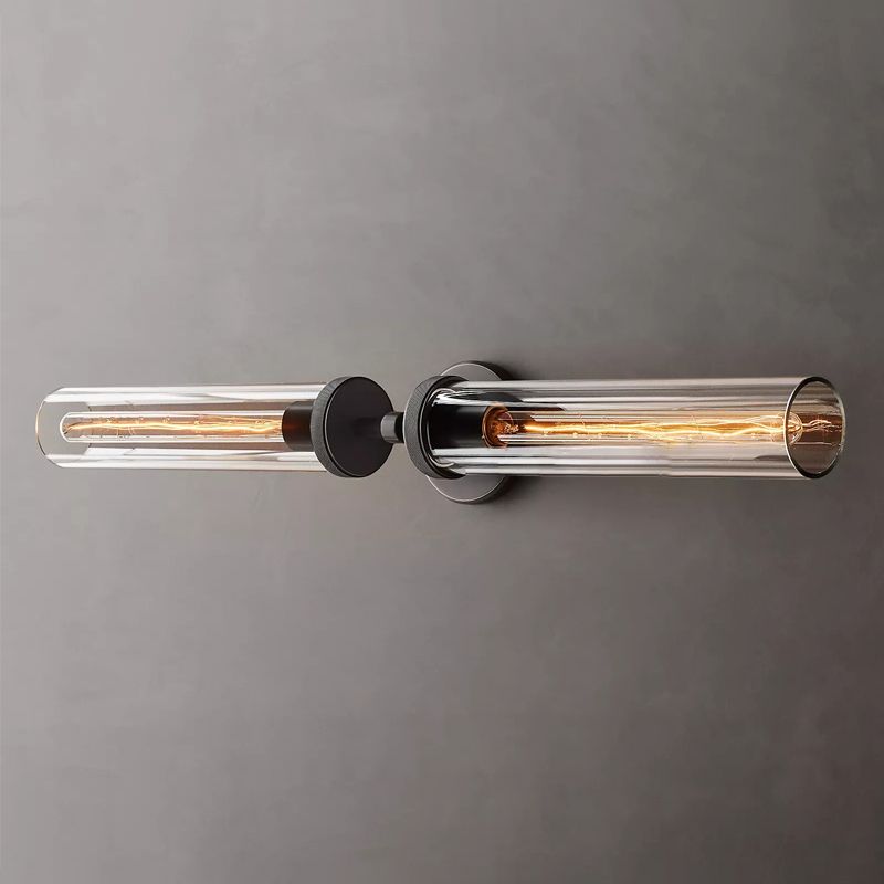 Arisha Modern Cylindrical Metal Led Wall Lamp, Black/Copper