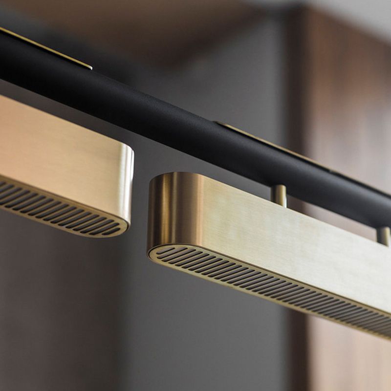 Arisha Pendant Light Rectangular Modern, Metal, Black/Brass, Office