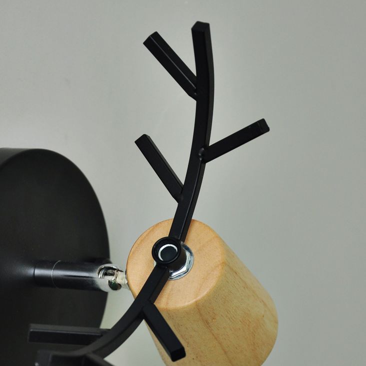 Muto Modern Antler Wood/Glass Wall Lamp, Bedroom/Bathroom