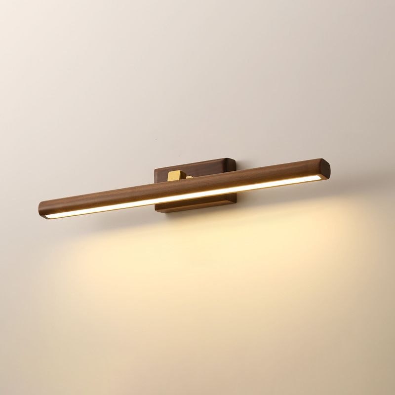 Muto Vanity Rotatable Mirror Front Vanity Wall Lamp, Wood