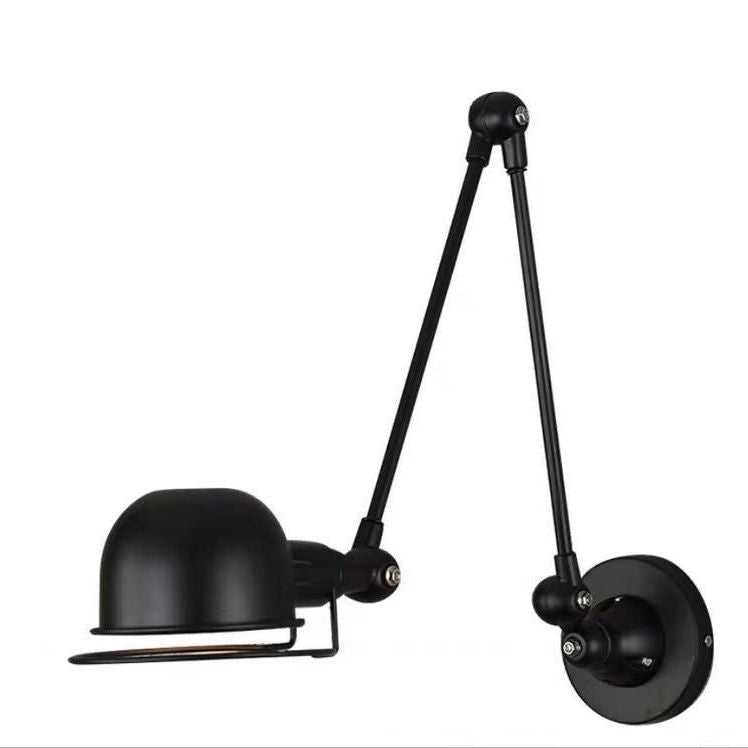 Epoch Wall Lamp Dome Modern, Metal Arm Adjustable, Black/White, Bedroom